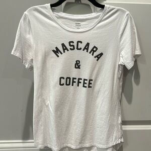 Old Navy “mascara and coffee” relaxed tee, size small